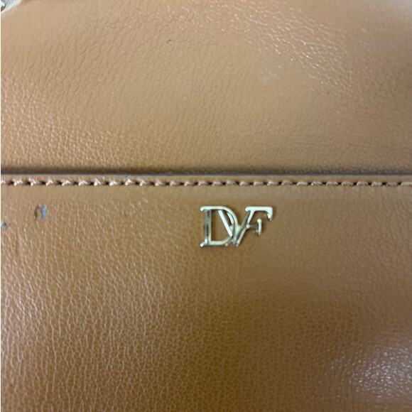 DVF Diane von Furstenberg 440 Mini Studded Flap Crossbody Bag Tan Brown Gold - Picture 7 of 10